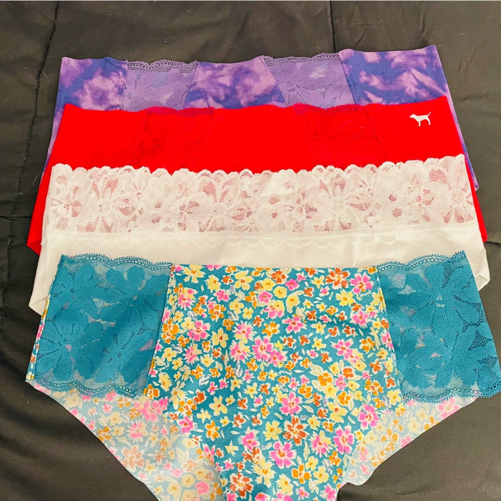NWT- PINK- Panties- 4 boy short seamless with lace. Multiple colors